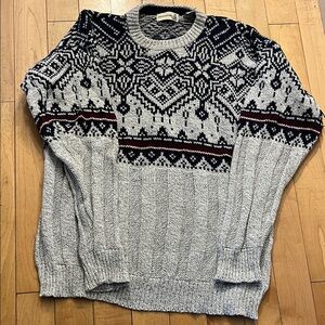 90’s Vintage Fieldmaster Men’s Black, Gray, Maroon Crewneck  Sweater-Made in USA